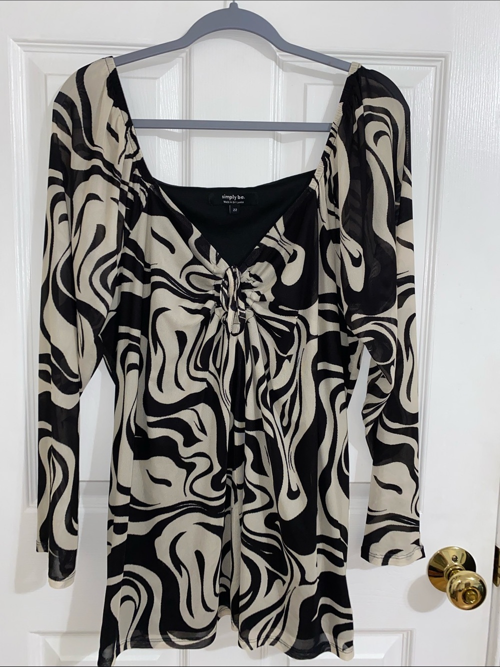 Monochrome pattern on mesh for a night of dancing!